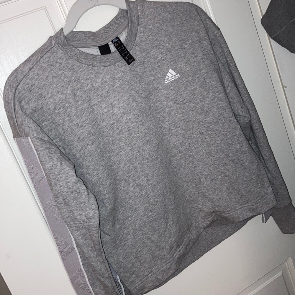 Adidas • Gray Cropped Sweatshirt